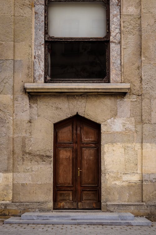 Building Facade with Door and Window