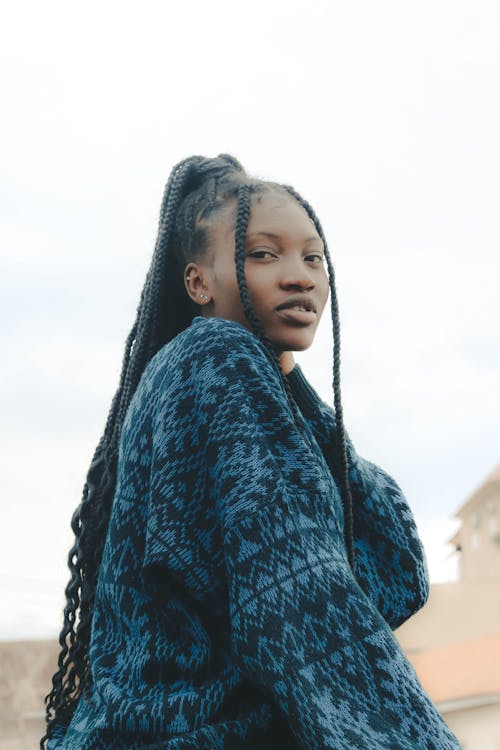 Woman with Long, Braided Hair