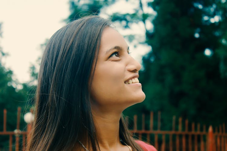 Side Profile Of A Woman Smiling