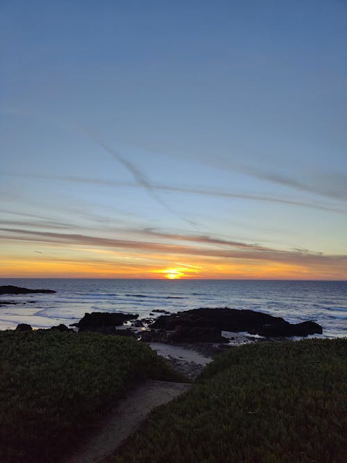 View of a Sunset Over a Sea 