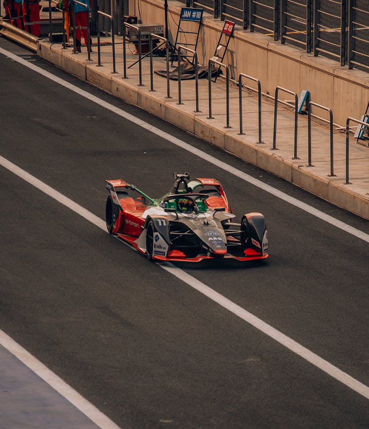 A Formula E On The Race Track 