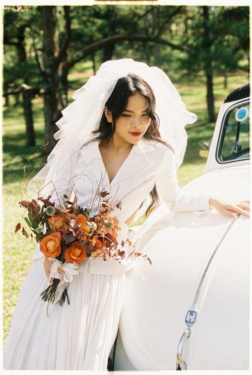 A Woman in White Wedding Dress