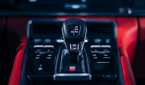 Black Gear Lever in Close Up Shot