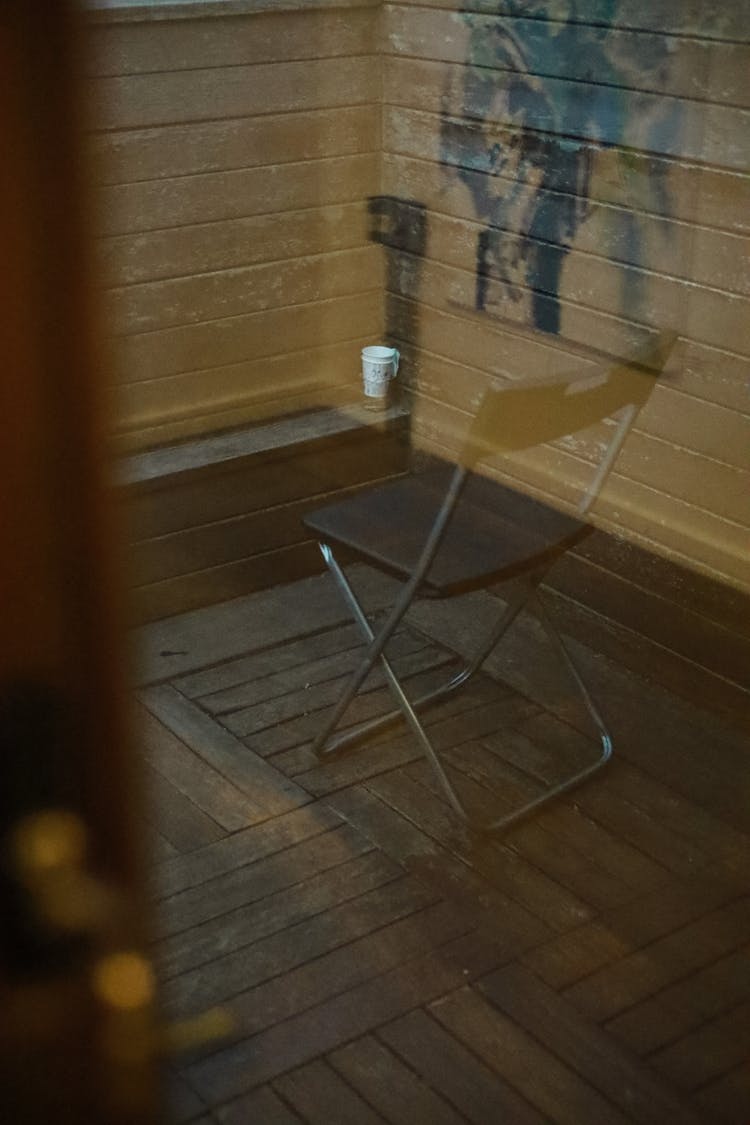 Black Folding Chair In The Room