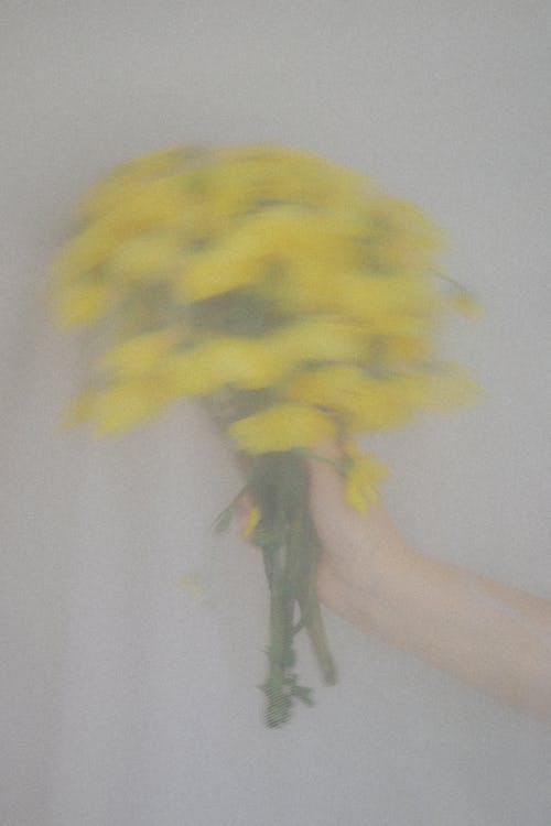 Woman Hand Holding Flowers Bouquet