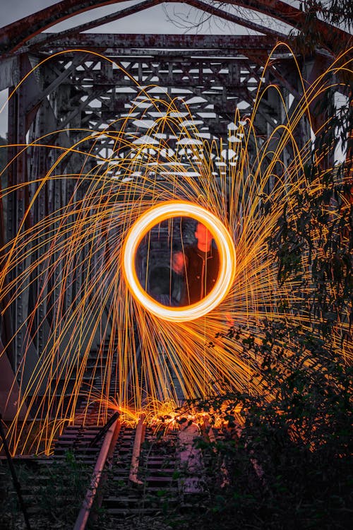 A Light Painting on a Bridge