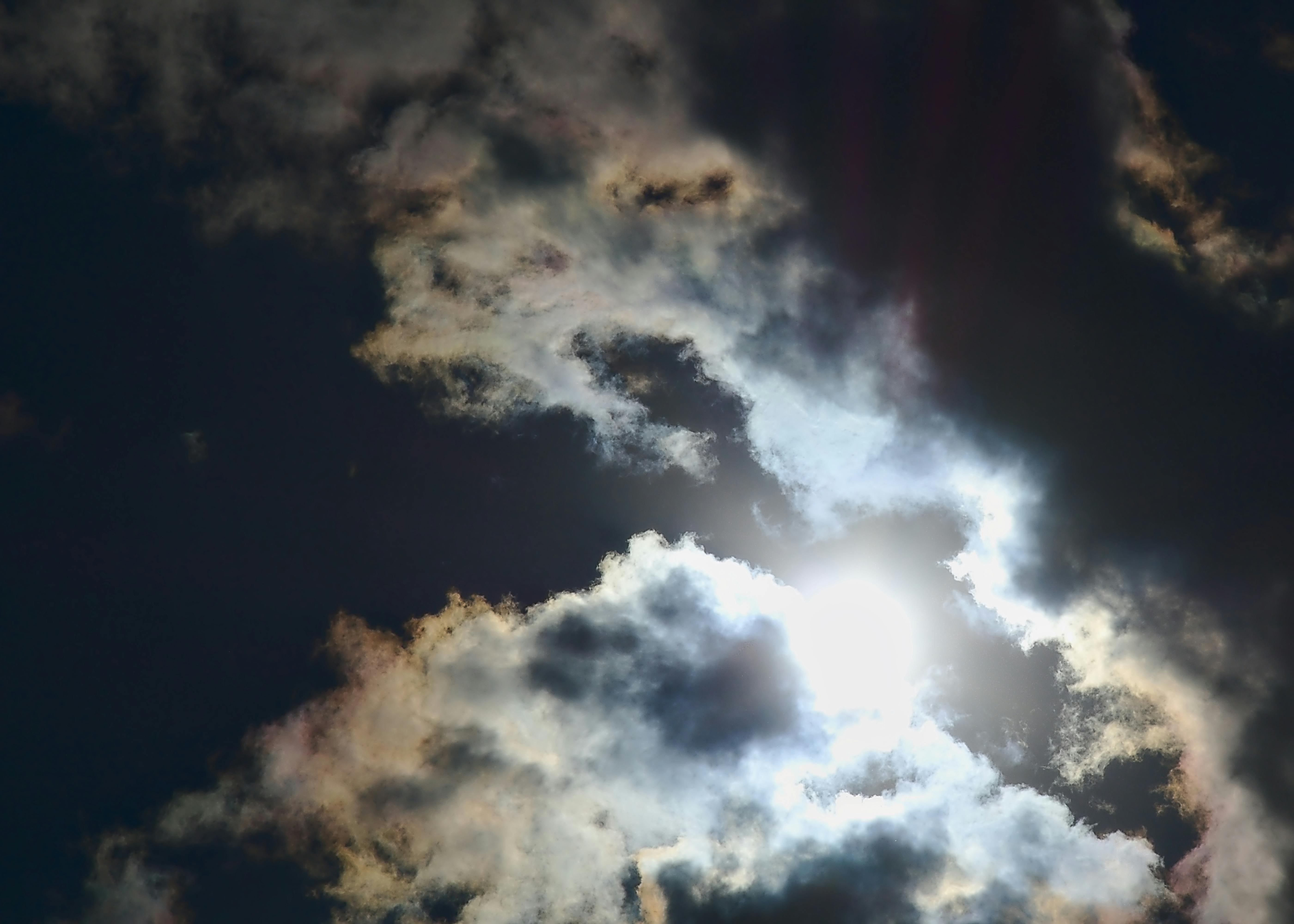 Free stock photo of sun, sun-behind-clouds, sun-colored cloud