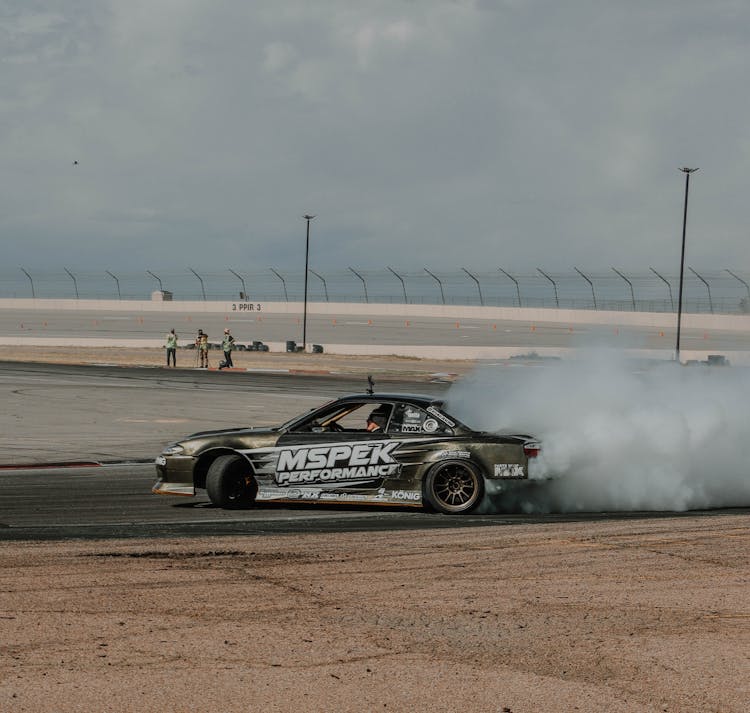 
A Nissan Silvia Drifting On A Track