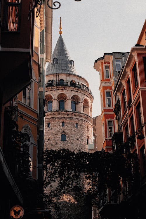 Galata Tower Over an Apartment Buildings