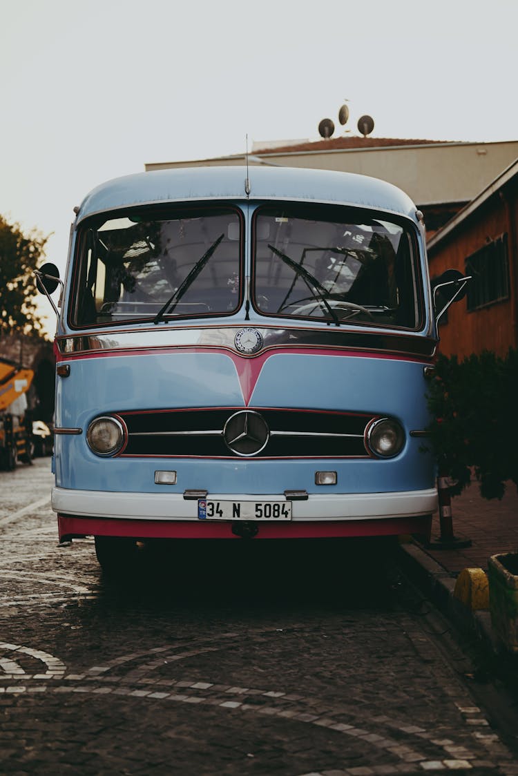 Retro Bus On Street