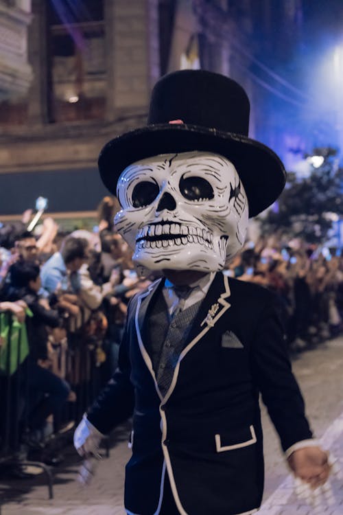 Man Dressed as Skeleton on Day of the Dead