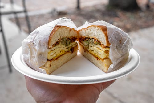 Photo of a Sandwich on a Plate