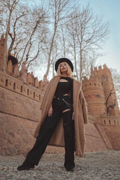 Woman Wearing Coat on Autumn Day