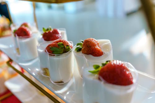 Pudding with Strawberries on Top