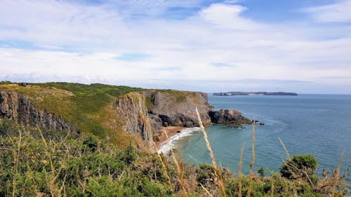 Clouds over Cliff on Sea Shore