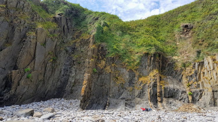 Grass Over Cliff