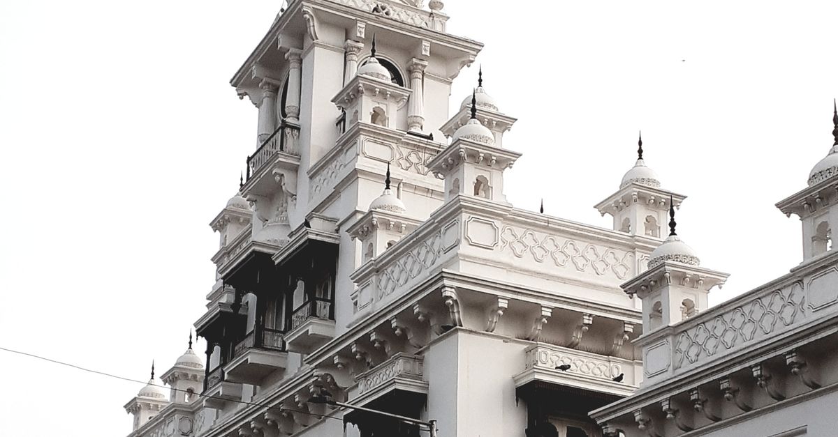 Facade of the Clock Tower of the Chowmahalla Palace in Hyderabad ...