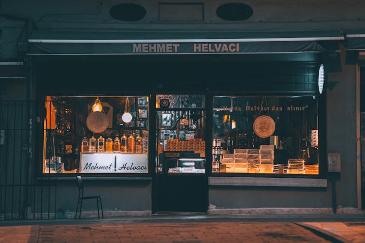 Storefront Window Of Coffee Shop