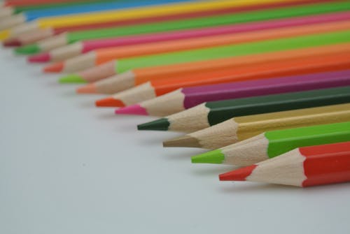 Close-Up Shot of Colored Pencils 