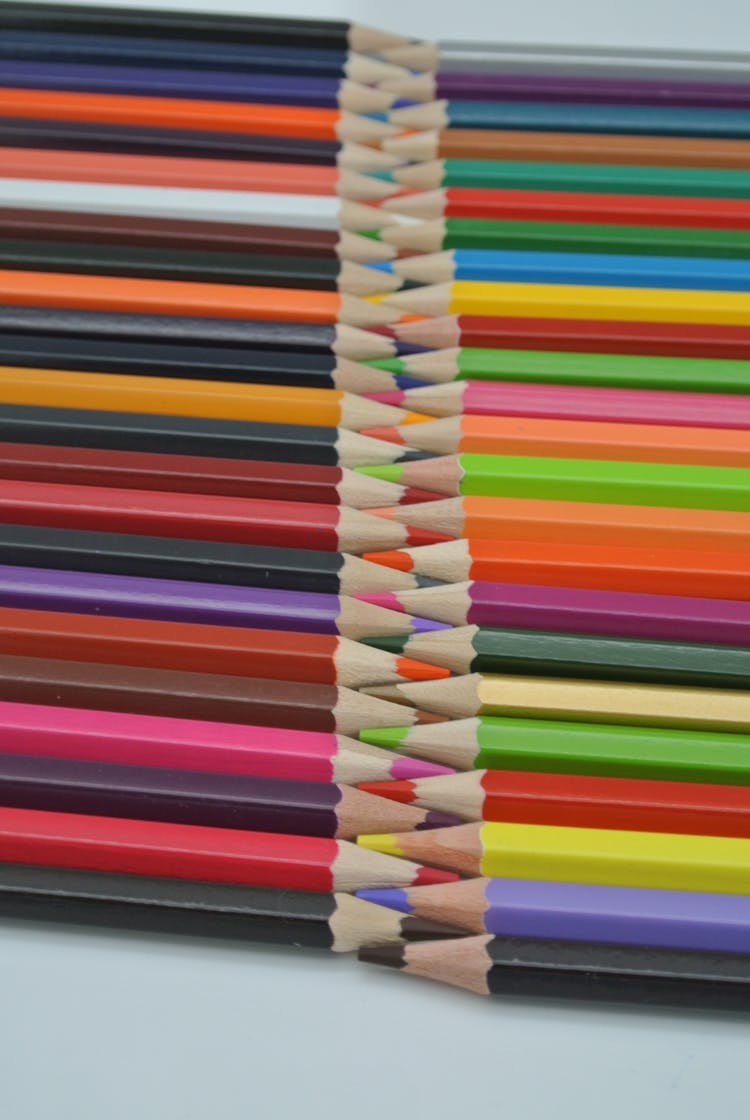 An Array Of Colored Pencils