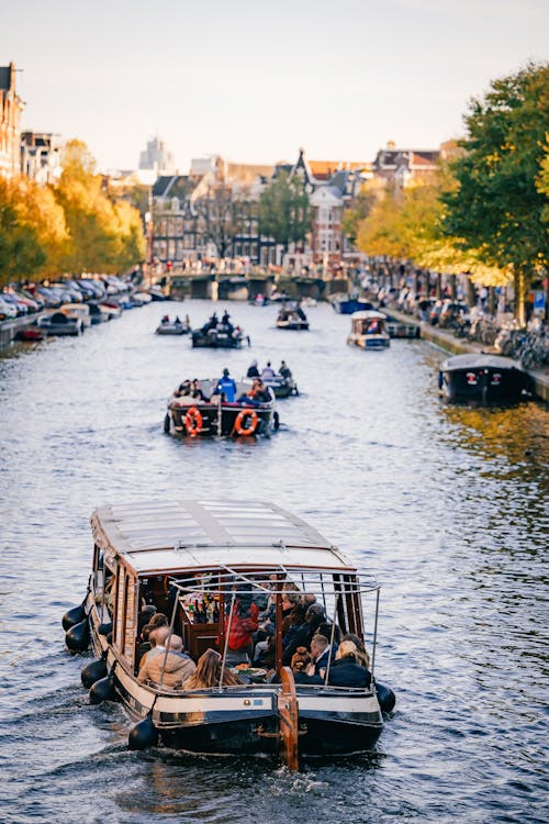 Imagine de stoc gratuită din ambarcațiuni, Amsterdam, apă curgătoare