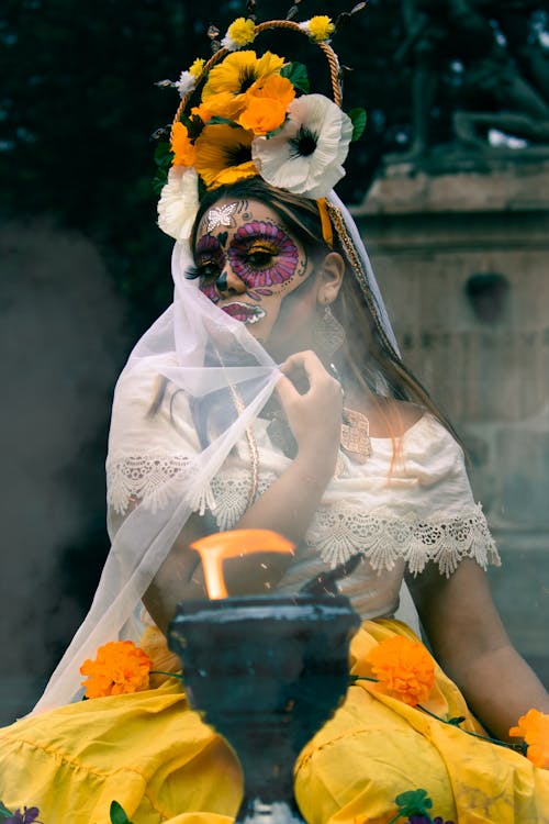 Ilmainen kuvapankkikuva tunnisteilla dia de muertos, henkilö, huntu