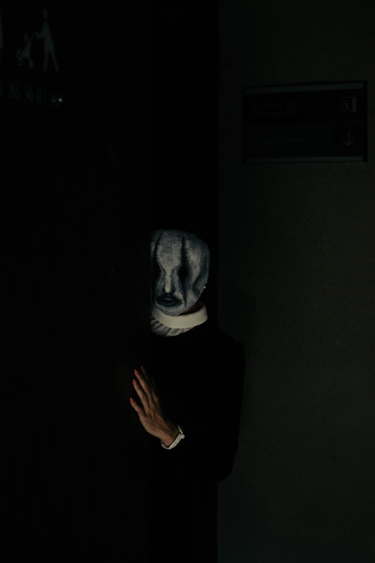 Person Wearing A Creepy Mask