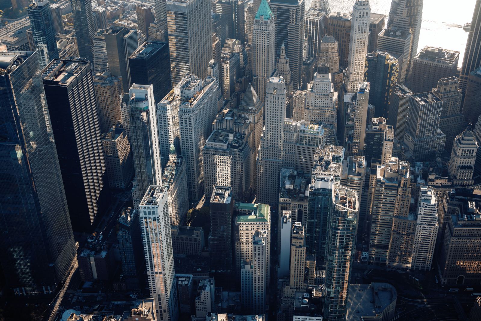 Aerial — urban grid from above