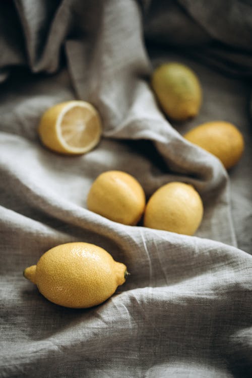 Foto stok gratis Buah sitrus, jeruk lemon, kain
