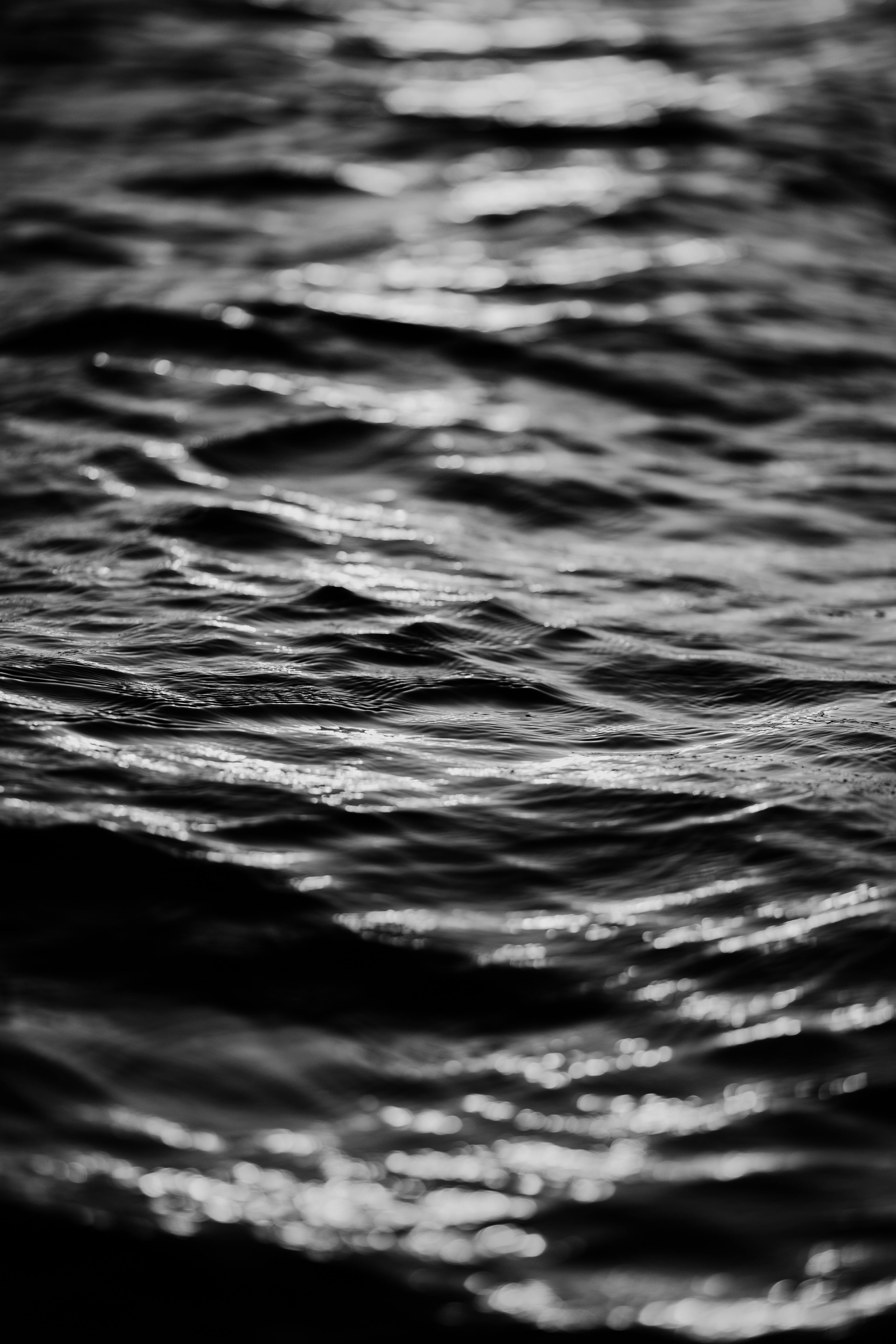 Monochrome Photo of Waves · Free Stock Photo