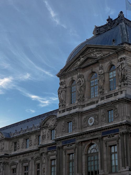 Close-up of the Louvre Museum