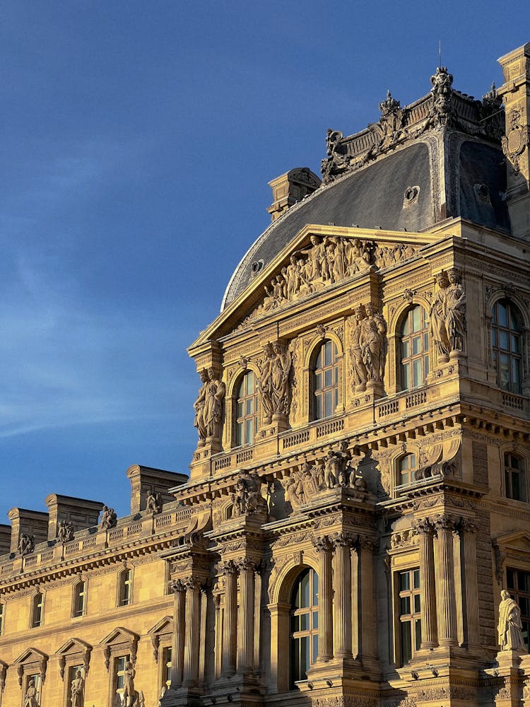 Close-up Of The Louvre Museum