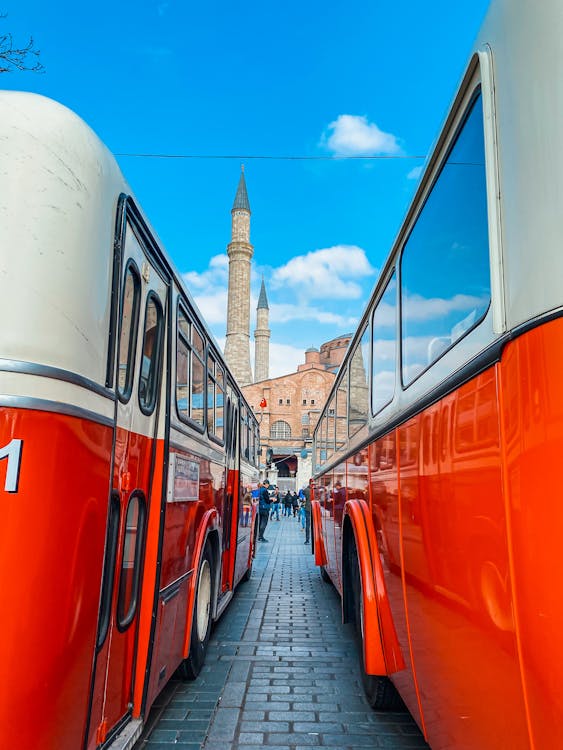 Imagine de stoc gratuită din autobuze, fotografiere verticală, minarete