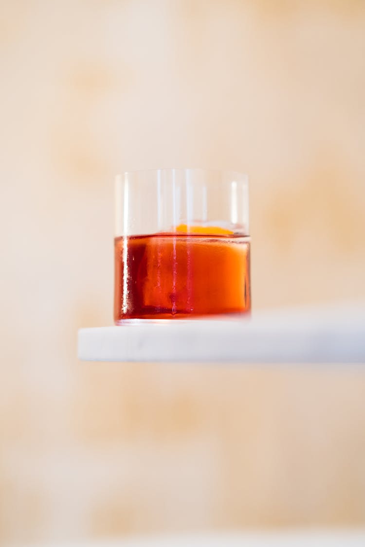 Close-Up Shot Of A Glass Of Negroni