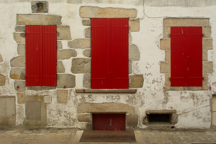 Red Wooden Windows