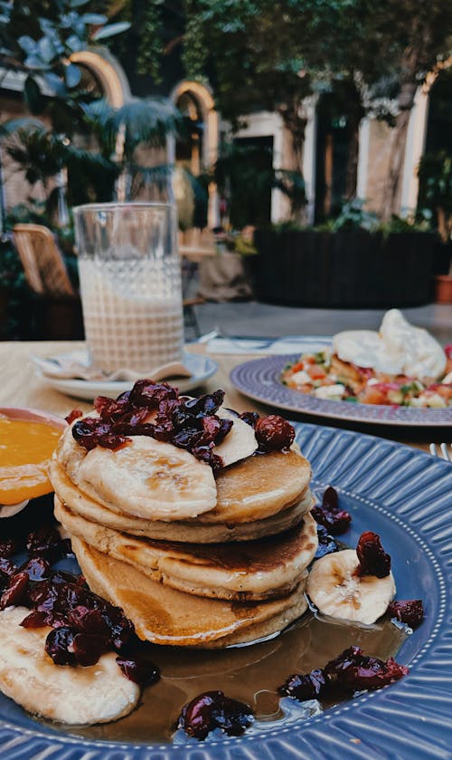 Foto d'estoc gratuïta de creps americanes, esmorzar, fruites