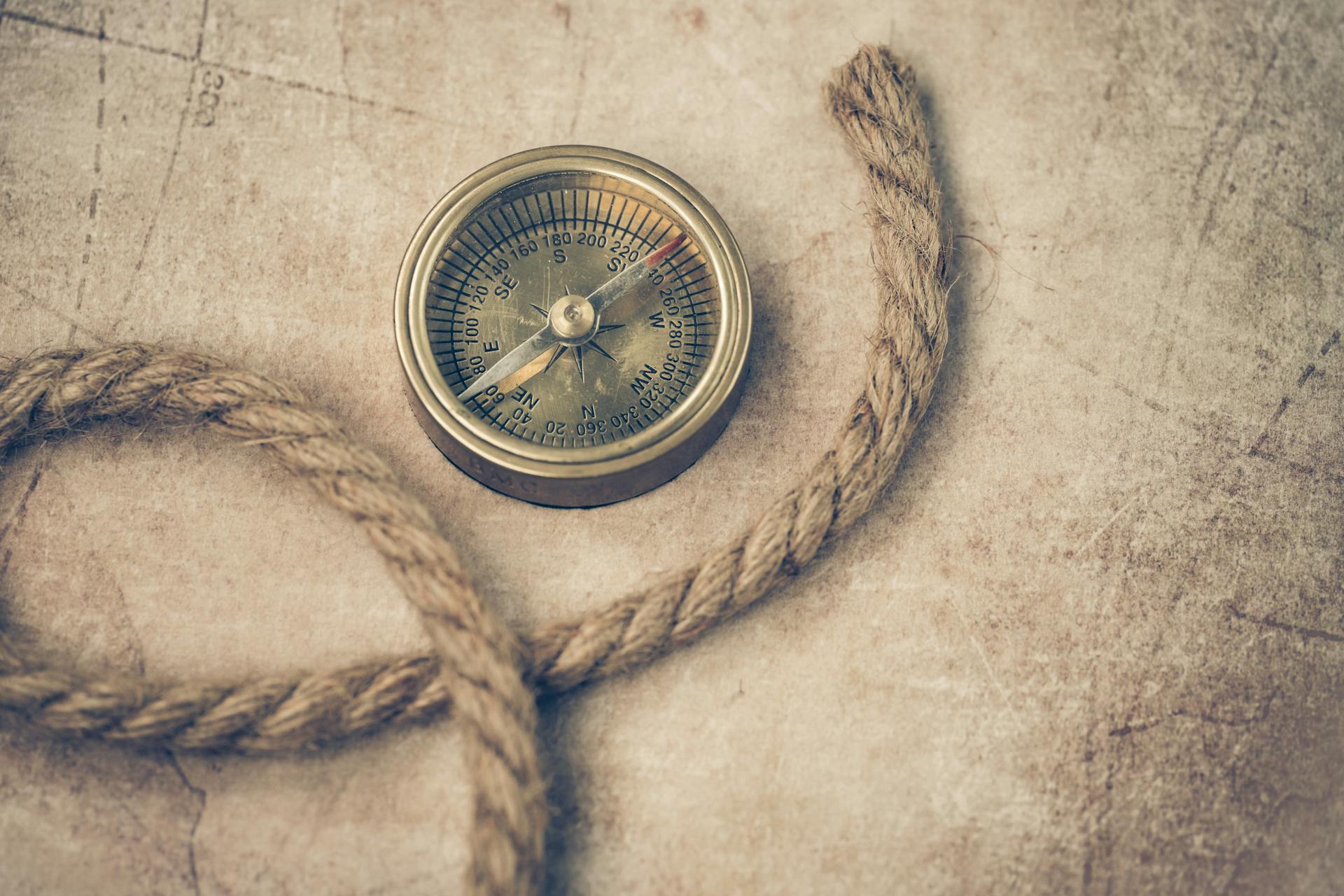 Rope and Compass on a Map