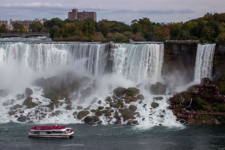 White Boat In Niagara Falls, Ontario, Canada