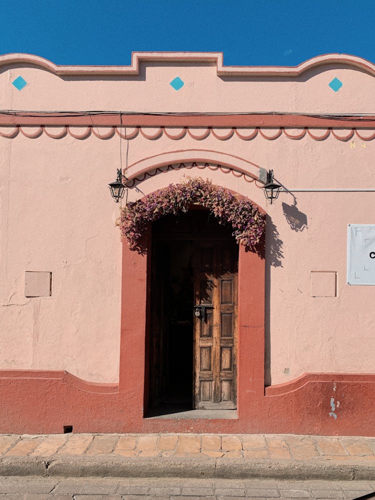 Photo Of The Door Of A House In The Spanish Colonial Style