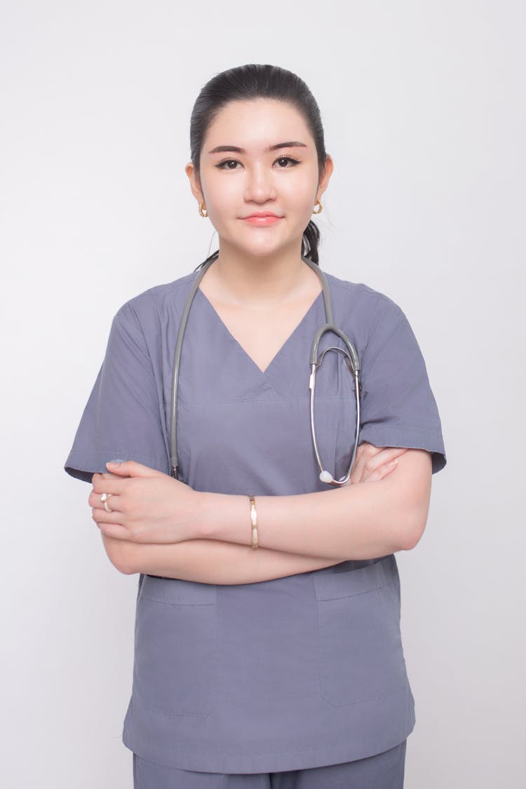 Portrait Of A Doctor In A Medical Apron