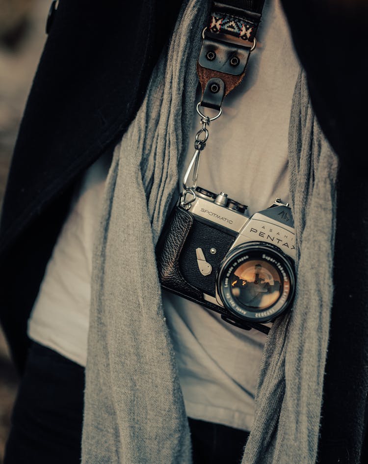 SLR Camera On A Strap