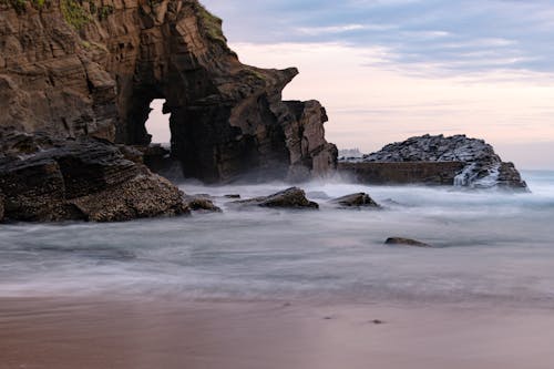 Rock Formation on Body of Water