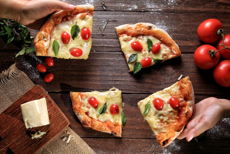 Pizza Slices With Tomatoes 