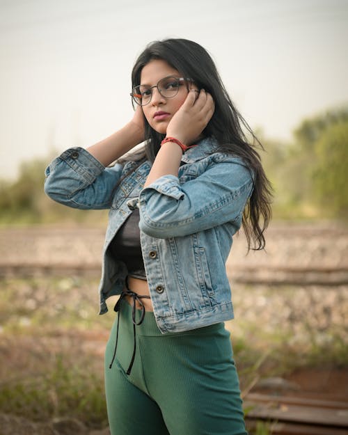 Young Brunette Posing Outdoors 