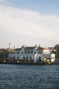 Kadikoy Ferry Station by the Bosphorus in Istanbul, showcasing waterfront architecture.