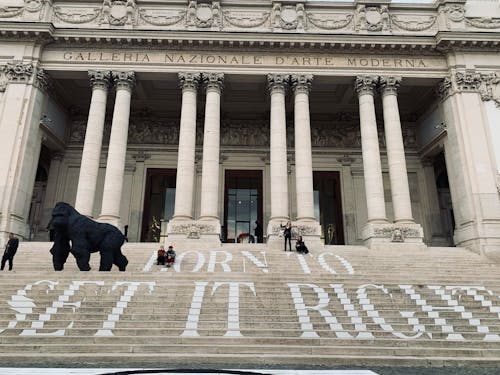 Facade of the La Galleria Nazionale, Rome, Italy 