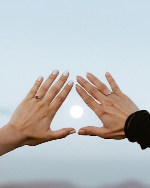 Persons Hand With White Round Light