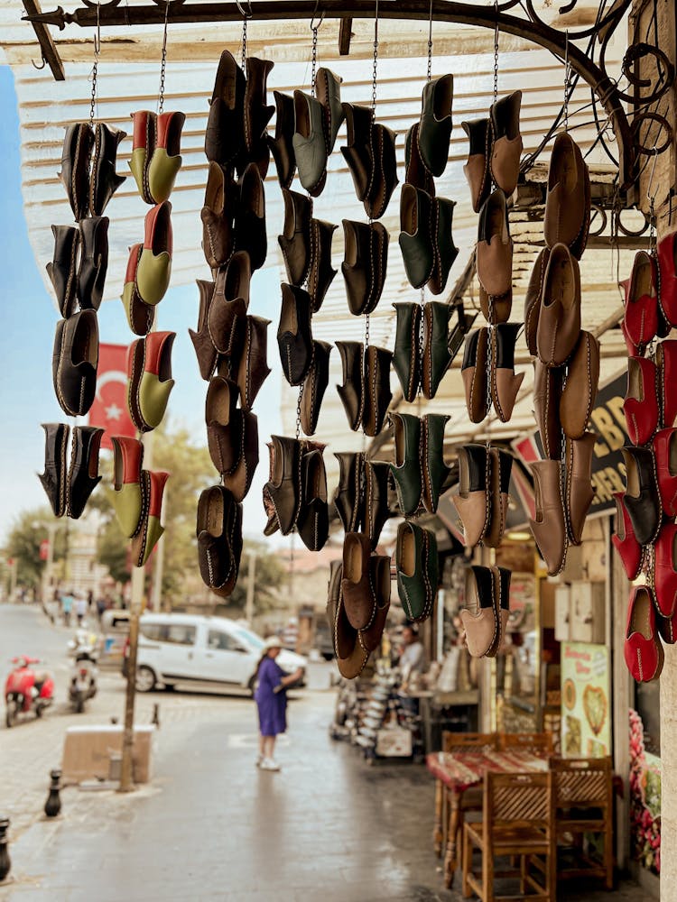 Shoes On Sidewalk Stand