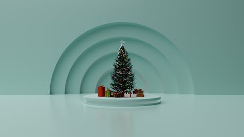 A Presents Around Christmas Tree