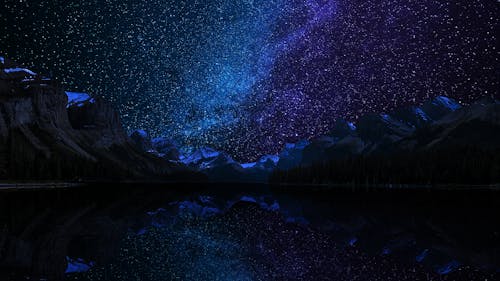 Foto stok gratis 4k, biru dan ungu, danau